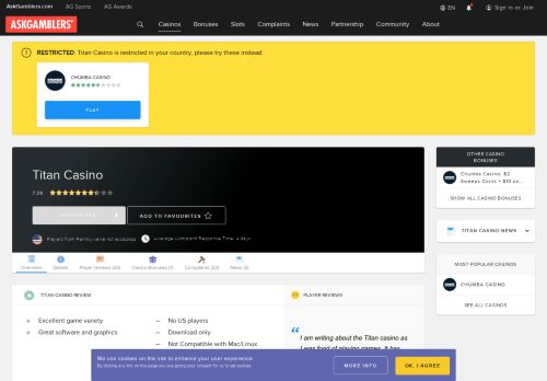
                            7. Titan Casino Review & Ratings - AskGamblers