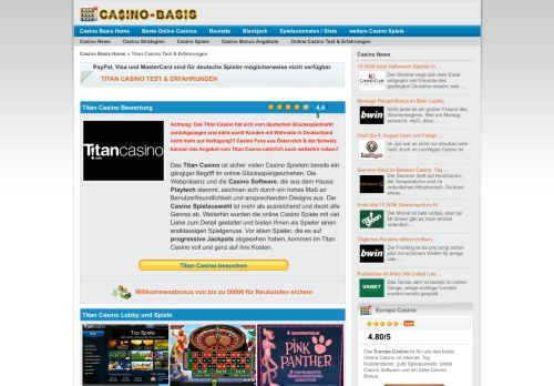 
                            5. Titan Casino Test & Erfahrungen - Online Casino News