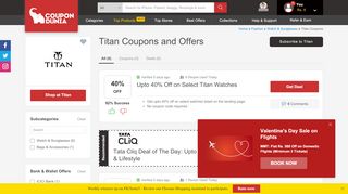 
                            9. Titan Coupons, Offers: Upto 50% Off - Feb 2019 - CouponDunia