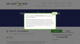 
                            7. Titan FTP - SSL Installation - - SSL Support Desk