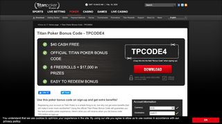 
                            7. Titan Poker Bonus Code