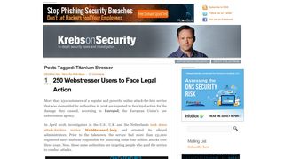 
                            3. Titanium Stresser — Krebs on Security