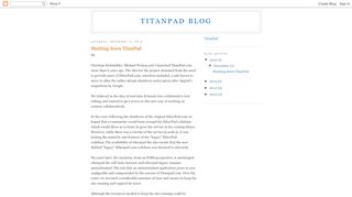 
                            2. TitanPad Blog: Shutting down TitanPad