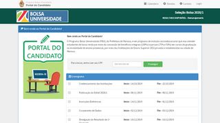 
                            2. Title - Bolsa Universidade - Portal do Candidato - Prefeitura de Manaus