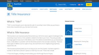 
                            7. Title Insurance - RBC Royal Bank