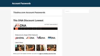 
                            2. Titsdna.com Account Passwords