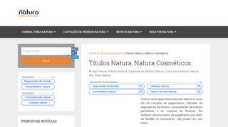 
                            7. Títulos Natura | Consultoria Natura Net Cosméticos - Pedidos Natura