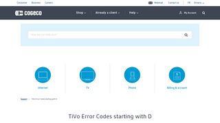 
                            6. TiVo Error Codes starting with D | Cogeco