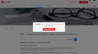 
                            11. TJSP - Comunicado CG nº 2632/2017 dispõe sobre o sistema ... - AASP