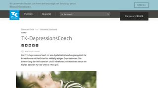 
                            5. TK-DepressionsCoach | Die Techniker - Presse & Politik