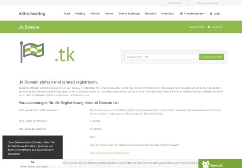 
                            12. .tk Domain - eXtro.hosting