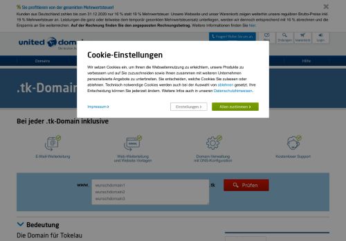 
                            5. .tk-Domain günstig registrieren | united-domains