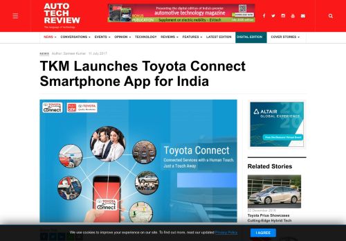 
                            12. TKM Launches Toyota Connect Smartphone App for India