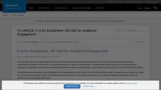 
                            8. TLCANZ18: X is for Excitement: XR Hub for Acade... | Blackboard ...
