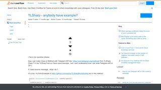 
                            4. TLSharp - anybody have example? - Stack Overflow