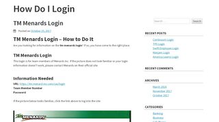 
                            6. tm menards login – How Do I Login