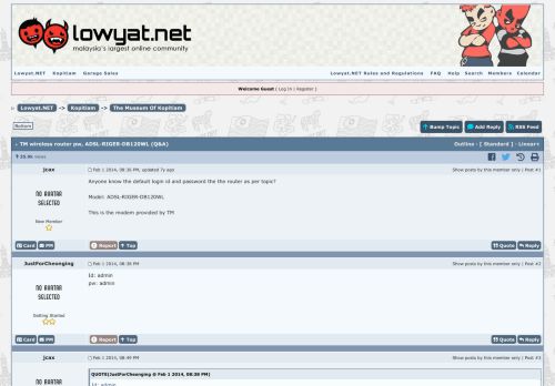 
                            7. TM wireless router pw - Lowyat Forum - Lowyat.NET