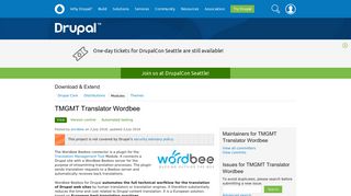 
                            11. TMGMT Translator Wordbee | Drupal.org