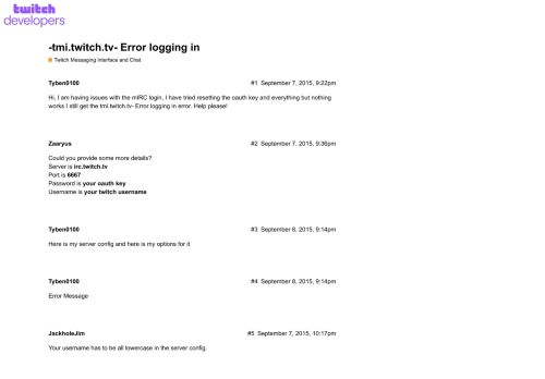 
                            5. -tmi.twitch.tv- Error logging in - Twitch Messaging Interface and Chat ...