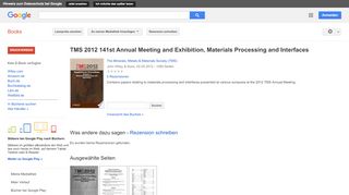 
                            13. TMS 2012 141st Annual Meeting and Exhibition, Materials Processing ...