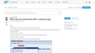 
                            10. TMS asks for passwords after a system copy - archive SAP