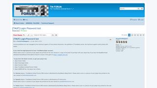 
                            3. [TMUF] Login/Password lost - TM-FORUM