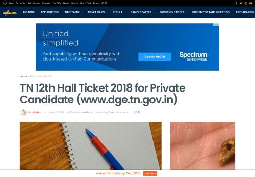 
                            13. TN 12th Hall Ticket 2018 for Private Candidate (www.dge.tn.gov.in ...