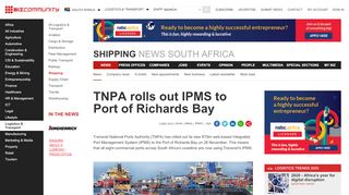 
                            12. TNPA rolls out IPMS to Port of Richards Bay - Bizcommunity.com