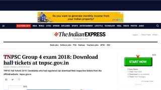 
                            5. TNPSC Group 4 exam 2018: Download hall tickets at tnpsc.gov.in ...