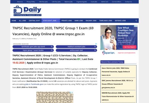 
                            10. TNPSC Recruitment 2019, Apply Online Latest Job Vacancy ...