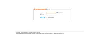 
                            9. TNT Express Import - Login page