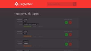 
                            1. tnttorrent.info passwords - BugMeNot