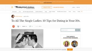 
                            11. To All The Single Ladies: 10 Tips for Dating in Your 30's. | elephant ...
