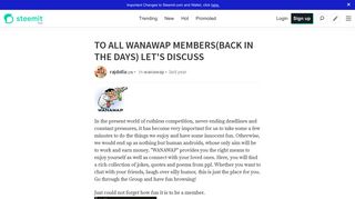 
                            11. TO ALL WANAWAP MEMBERS(BACK IN THE DAYS) LET'S DISCUSS ...
