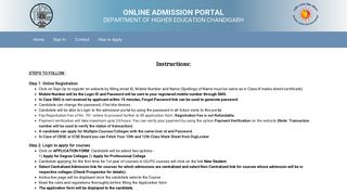 
                            10. to Apply for online e-Admission - Director Higher Education