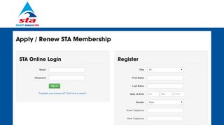 
                            2. to Apply for or Renew STA Membership - STA Online