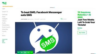 
                            7. To beat SMS, Facebook Messenger eats SMS | TechCrunch
