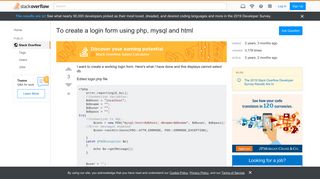 
                            1. To create a login form using php, mysql and html - Stack Overflow