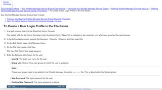 
                            10. To Create a User Login Profile in the File Realm (Sun Worklist ...
