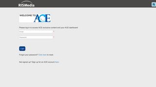 
                            10. to log in to RISMedia's ACE RISMedia's ACE