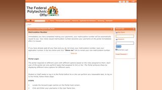 
                            1. to Log in to School Portal - Federal Polytechnic Offa Portal