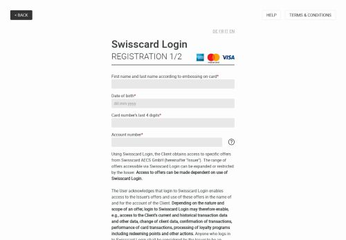 
                            11. To register - Swisscard Login
