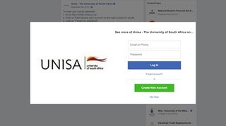 
                            7. To reset your myLife password: 1. Go to... - Unisa - The University of ...