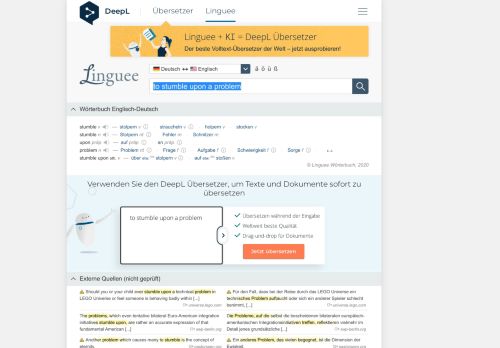 
                            1. to stumble upon a problem - Deutsch-Übersetzung – Linguee ...