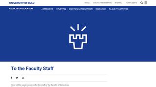 
                            11. To the Faculty Staff | Faculty of Education - Oulun yliopisto