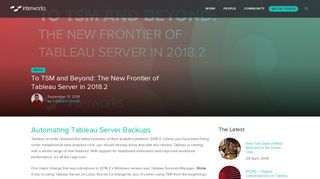 
                            11. To TSM and Beyond: The New Frontier of Tableau Server in 2018.2 ...