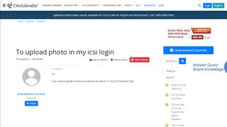 
                            11. To upload photo in my icsi login - CAclubindia