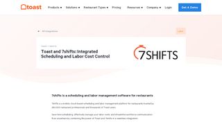 
                            8. Toast and 7shifts Integration: Scheduling and Labor Management