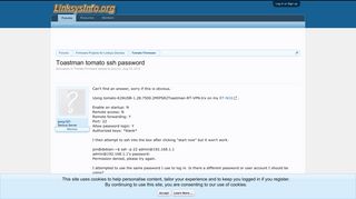 
                            2. Toastman tomato ssh password | LinksysInfo.org