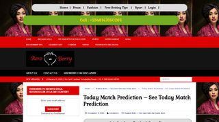 
                            3. Today Match Prediction - Aeroberry